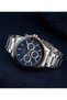 Milano Men's Wristwatch 40 mm Steel Band Navy Blue Dial Orange Detail Calendar 3 Atm