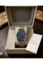 Men's Wristwatch 40 mm Steel Band Blue Dial Watch with Calendar - 4