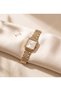 Women's Wristwatch 20X23 mm Small Case Square Gold Steel Band 3 Atm Stylish Watch - 4