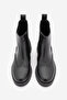 Women's Genuine Leather Elastic Side Strap Casual Boots Yestin Black - 6