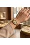 San Diego Women's Wristwatch 24 mm Gold Steel Band Stone Dial Stylish - 2