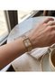 Women's Wristwatch 20X23 mm Small Case Square Gold Steel Band 3 Atm Stylish Watch - 3