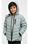 Boys/Girls Water Green Coat with Zipper Pockets, Removable Hood, and Plush Lining Inside - 6