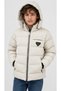 Girl's Beige Color Coat with Zipper Pockets and Detachable Hood with Windproof Feature - 5