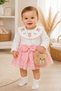 Baby Girl Lace Detailed Teddy Bear Figured 3-Piece Set