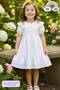 Girl's White Scallop Fabric Buttoned Summer Dress 12527