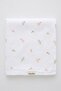 2 Layers Digital Flower Print Muslin White - 120*120 cm
