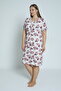 Women's Plus Size Viscose Combed Cotton Fabric Patterned Nightgown 13659 - 5