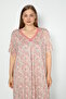Women's Large Size Viscose Fabric Lace Detailed Short Sleeve Nightgown 12153 - 6