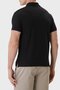 Men's Regular Fit Logo Printed Short Sleeve Cotton Black Polo Neck T-Shirt - 3