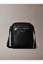 Men's Black Shoulder Bag with Brand Logo, Suitable for Daily Use