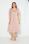 Women's Large Size Viscose Fabric Lace Detailed Short Sleeve Nightgown 12153 - 5