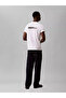 Men's Regular Cut Round Neck Cotton T-Shirt with Logo Printed on the Back, Short Sleeve, White - 4