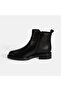 Women's Black Metal Buckle Detailed Zippered Leather Boots - 3