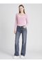 Women's Pink Boat Neck T-Shirt with Snap Detail Camisole Blouse
