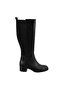 Women's Black Leather Boots - 2