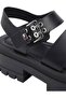 Women's Stylish Looking Black Sandals with Brand Logo, Comfortable Sole, Suitable for Daily Use - 2