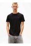 Men's Branded Label T-Shirt with Crew Neck and Short Sleeves, Stylish Appearance, Suitable for Daily Use, White-Navy Blue