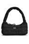 Women's Black Shoulder Bag with Brand Logo, Suitable for Daily Use