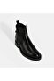 Women's Black Metal Buckle Detailed Zippered Leather Boots - 5