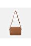 Women's Tan Double-Compartment Leather Shoulder Bag - 4