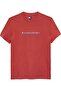 Men's Logo Printed Cotton T-Shirt with Crew Neck, Stylish and Suitable for Daily Use, Red