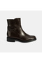 Women's Brown Metal Buckle Detailed Zippered Leather Boots - 2