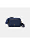 Women's Navy Blue Double Compartment Leather Messenger Bag