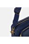 Women's Navy Blue Double Compartment Leather Messenger Bag - 6