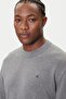 Men's Brand Logo Embroidered Round Neck Stylish Appearance Suitable for Daily Use Gray1 Sweater - 2