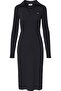 Women's Slim Fit Cotton Midi Length Black Dress