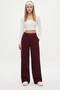 Lycra Series Viora Light Pleated Stretchy Burgundy Palazzo Pants - 4
