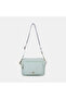 Women's Mint Green Double Compartment Leather Messenger Bag - 2