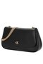 Women's Black Shoulder Bag with Gold Chain Strap and Magnetic Closure with Ck Logo Lv04F3171G-Yih - 2