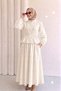 Crew Neck Scalloped Lined Shirt and Elastic Waist Skirt Two-Piece Set