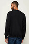 Men's Brand Logo Embroidered Round Neck Stylish Appearance Black Sweater Suitable for Daily Use - 3