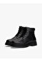 Men's Brand Printed 100% Leather Full Lace-Up Black Boots & Booties Suitable for Winter Use - 2