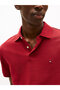 Men's Woven Polo Collar Short Sleeve Casual Red T-Shirt - 2