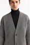 Men's Grey Shawl Collar Buttoned Wool Blend Regular Fit Cardigan A52Y5049 - 5