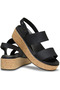 Brooklyn Cork Low Wedge Black Women's Sandals