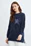 Fullamodest Butterfly Embroidered Stoned Crew Neck Tunic - 4
