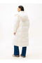 Women's Brand Logo Quilted Stitched Hooded Bbeyazz Coat Suitable for Daily Use - 4