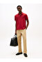 Men's Woven Polo Collar Short Sleeve Casual Red T-Shirt - 3