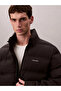 Men's Brand Logo Quilted Regular Fit Black Coat - 2