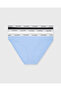 Women's Brand Logo Elastic Band Black-White-Blue Panties Suitable for Daily Use