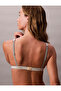 Women's Brand Logo White Elastic Band Gray Bra - 3