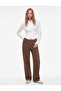 Cotton Regular Waist Pocketed Buttoned Comfortable Fit Straight Leg Baggy Trousers - Baggy Jeans