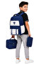 First School Bag Set of 3 Unisex Children's Primary School Backpack 8010 Beige-Navy Blue