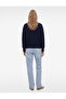 Long Sleeve Ribbed V-Neck Basic Knit Sweater - 4