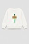 Boy's 3 Thread Fabric Alien Printed Cotton Sweatshirt - 2
